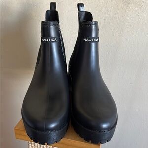 Nautica Black Ankle Rain Boots